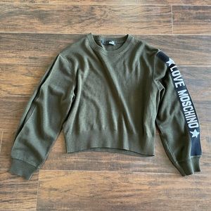LOVE MOSCHINO | Wool sweater printed green sz XL